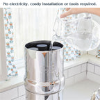Berkey waterfiltersysteem binnenshuis vullen