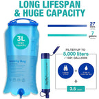 Membrane Solutions® Membrane Solutions Filtration bag Gravity WaterFilter Bag | 3 Liter - Draagbare Waterzuiveraar met Draagriem & Opbergzak